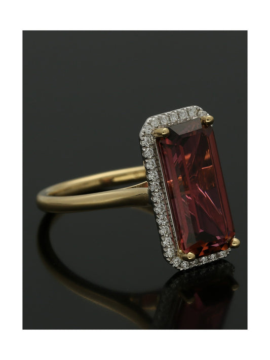 Tourmaline and Diamond Cluster Ring in 18ct Yellow and White Gold