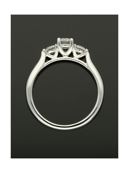 Three Stone Diamond Ring 0.62ct Round Brilliant Cut in 18ct White Gold
