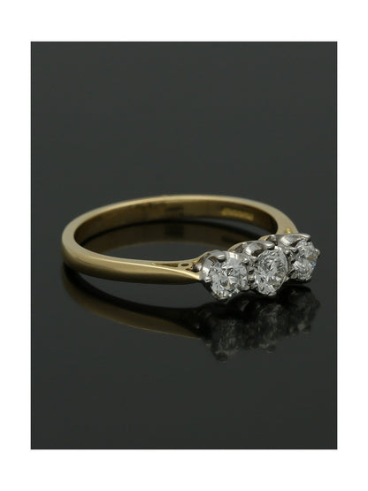 Three Stone Diamond Ring 0.50ct Round Brilliant Cut in 18ct Yellow and White Gold
