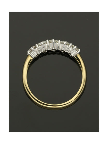 Five Stone Diamond Ring 0.78ct Round Brilliant Cut in 18ct Yellow & White Gold
