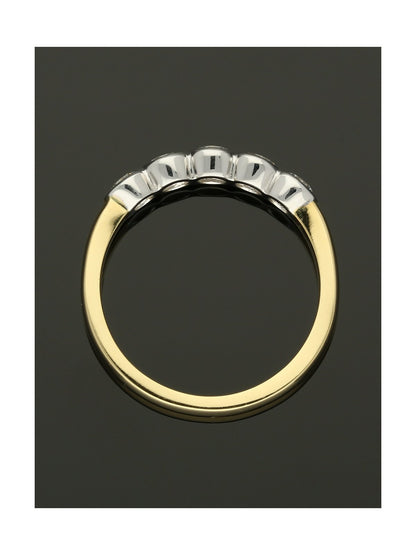 Five Stone Diamond Ring 0.68ct Round Brilliant Cut in 18ct Yellow & White Gold