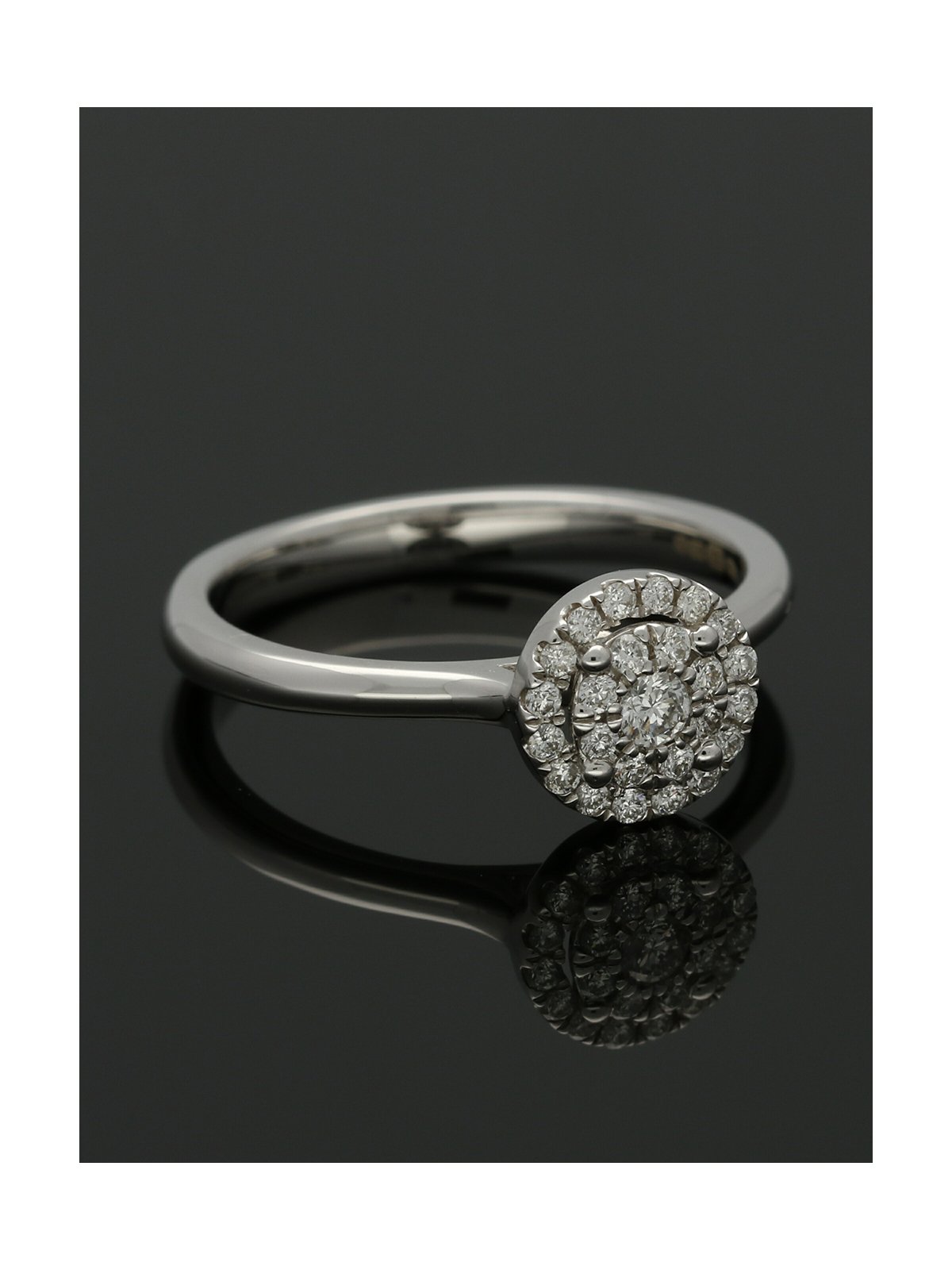Diamond Cluster Ring 0.25ct Round Brilliant Cut in 18ct White Gold