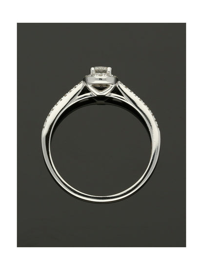 Diamond Cluster Ring 0.25ct Round Brilliant Cut in 18ct White Gold