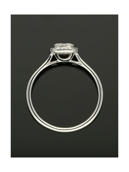 Diamond Cluster Ring 0.31ct Round Brilliant Cut in 18ct White Gold