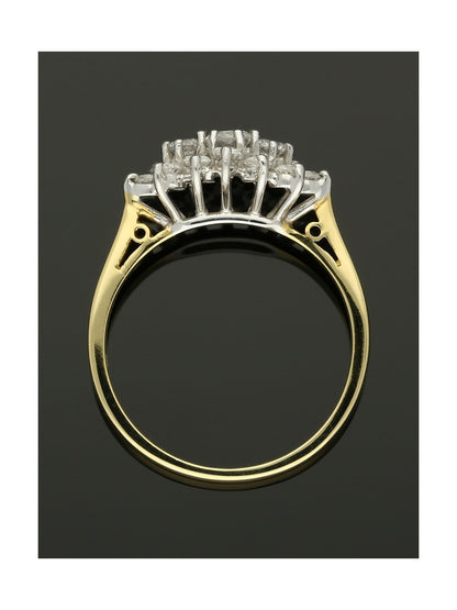 Diamond Cluster Ring 0.41ct Round Brilliant Cut in 18ct Yellow & White Gold