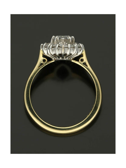Diamond Cluster Ring 1.45ct Marquise & Brilliant Cut in 18ct Yellow & White Gold