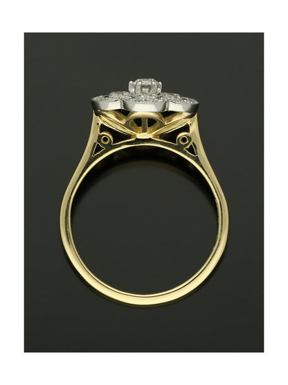Diamond Cluster Ring 1.12ct  Round Brilliant Cut in 18ct Yellow Gold and Platinum