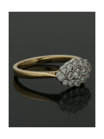 Diamond Cluster Ring 0.50ct Round Brilliant Cut in 18ct Yellow and White Gold
