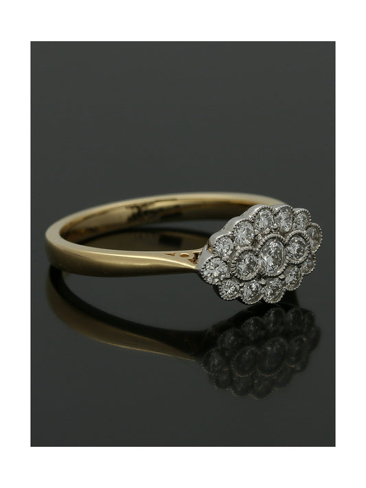 Diamond Cluster Ring 0.50ct Round Brilliant Cut in 18ct Yellow and White Gold
