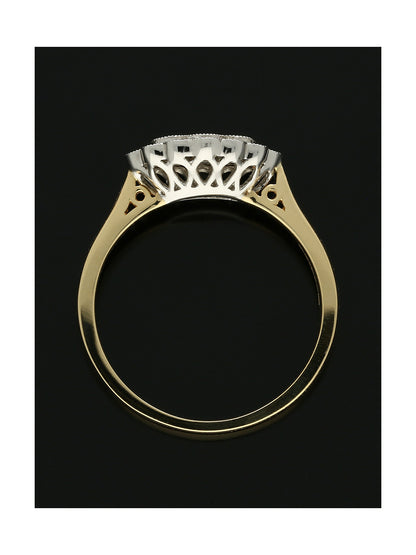 Diamond Cluster Ring 0.50ct Round Brilliant Cut in 18ct Yellow and White Gold