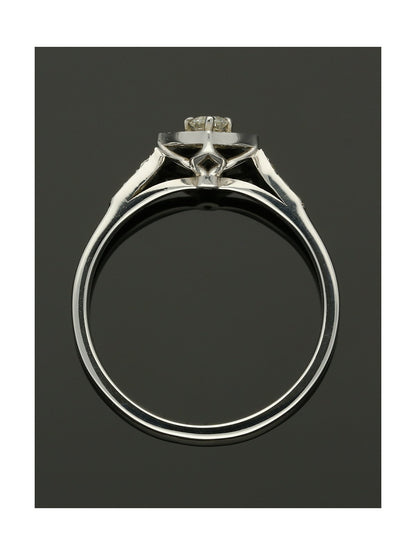 Diamond Cluster Ring 0.24ct Round Brilliant Cut in 9ct White Gold with Diamond Shoulders