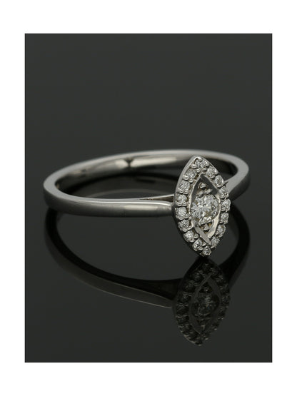 Diamond Marquise Shaped Cluster Ring in 9ct White Gold