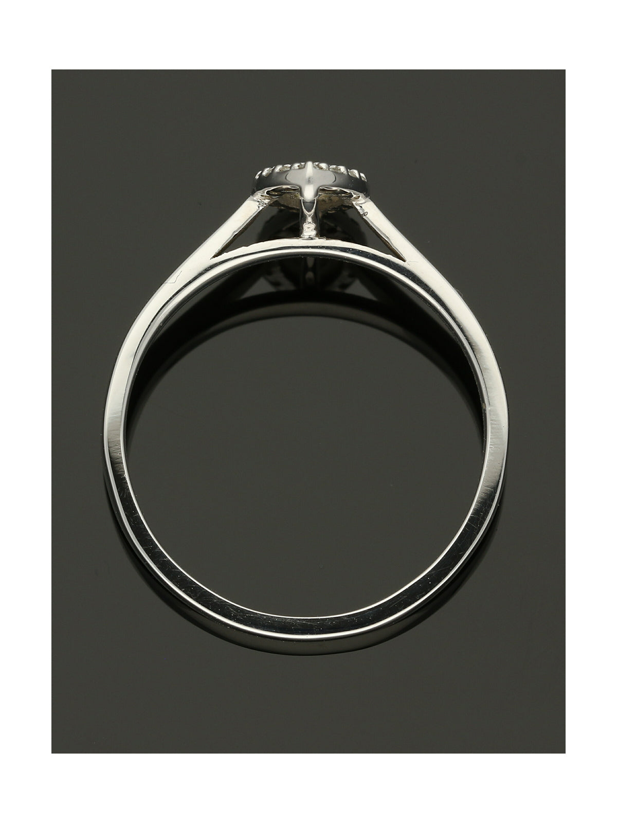 Diamond Marquise Shaped Cluster Ring in 9ct White Gold