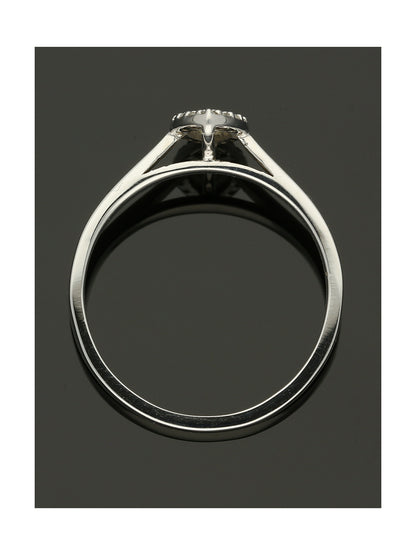 Diamond Marquise Shaped Cluster Ring in 9ct White Gold