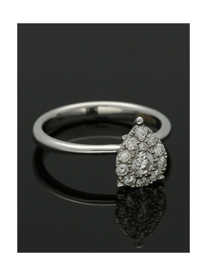 Diamond Cluster Ring 0.48ct Round Brilliant Cut in 18ct White Gold