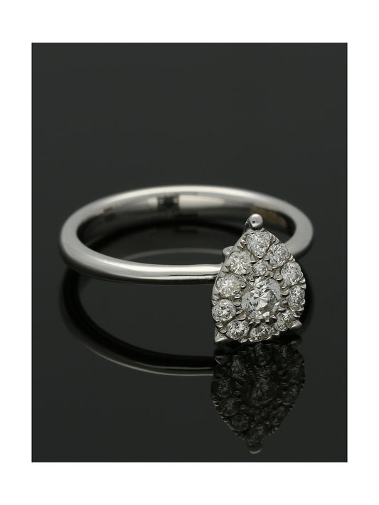Diamond Cluster Ring 0.48ct Round Brilliant Cut in 18ct White Gold