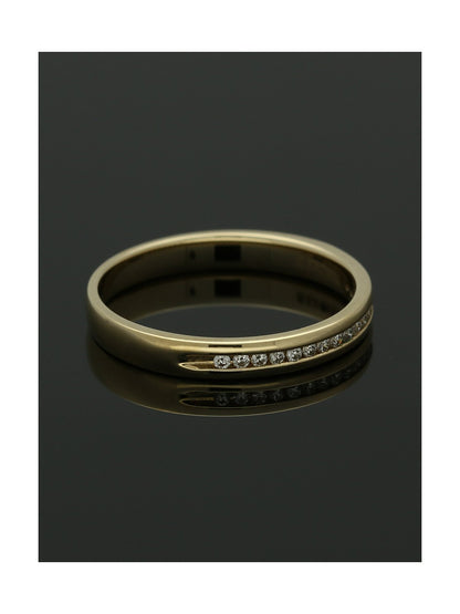 Diamond Half Eternity Ring 0.07ct Round Brilliant Cut in 9ct Yellow Gold