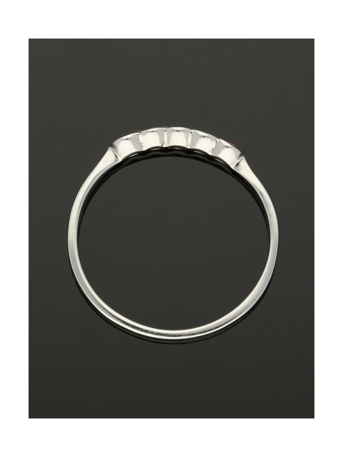 Ruby & Diamond Five Stone Ring in 9ct White Gold