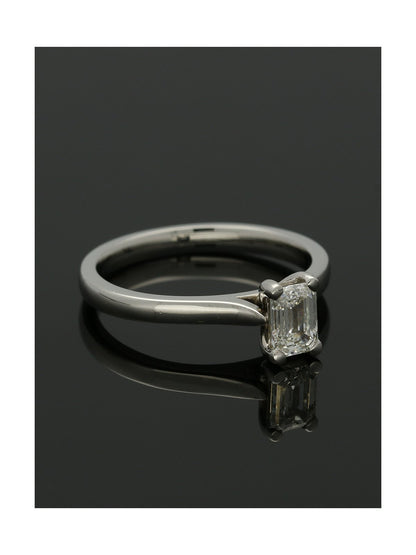 Diamond Solitaire Engagement Ring "The Zara Collection" Certificated 0.60ct Emerald Cut in Platinum