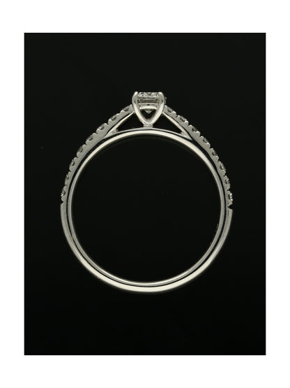 Diamond Solitaire Engagement Ring "The Catherine Collection" 0.25ct Round Brilliant Cut in Platinum with Diamond Shoulders