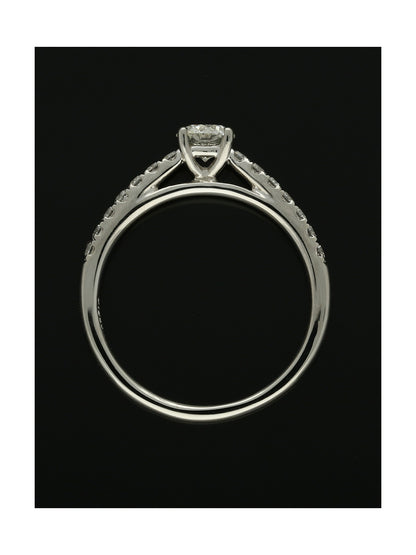 "The Catherine Collection" Diamond Solitaire Engagement Ring 0.40ct in Platinum with Diamond Set Shoulders