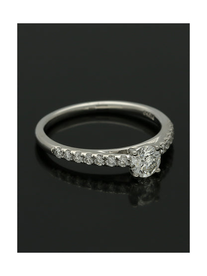 "The Catherine Collection" Diamond Solitaire Engagement Ring 0.40ct in Platinum with Diamond Set Shoulders