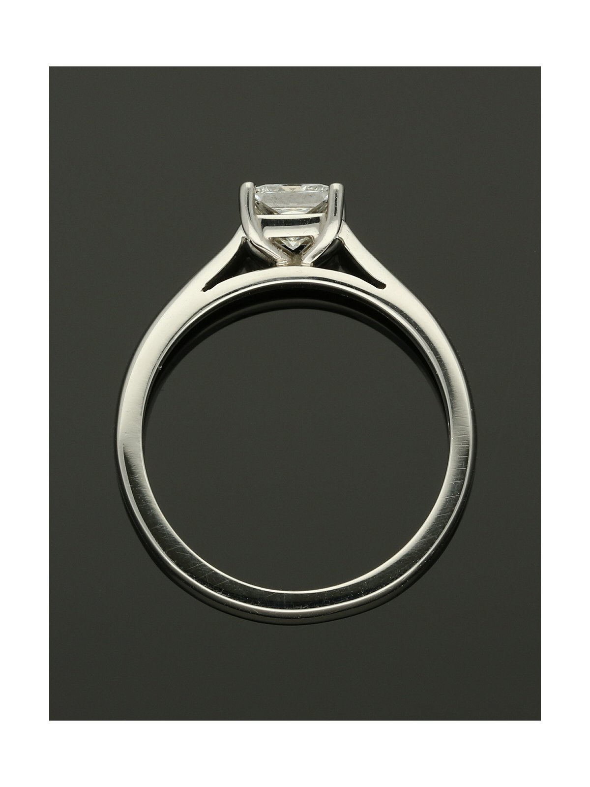 Diamond Solitaire Engagement Ring "The Grace Collection" Certificated 0.70ct Princess Cut in Platinum