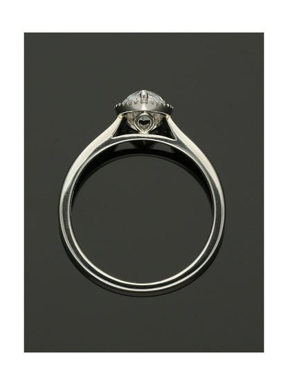 Diamond Halo Engagement Ring 0.70ct Pear Cut in Platinum