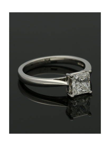 Diamond Solitaire Engagement Ring "The Grace Collection" Certificated 1.00ct Princess Cut in Platinum
