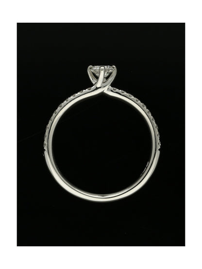 Diamond Solitaire Engagement Ring "The Adelaide Collection" 0.25ct Round Brilliant Cut in Platinum with Diamond Shoulders