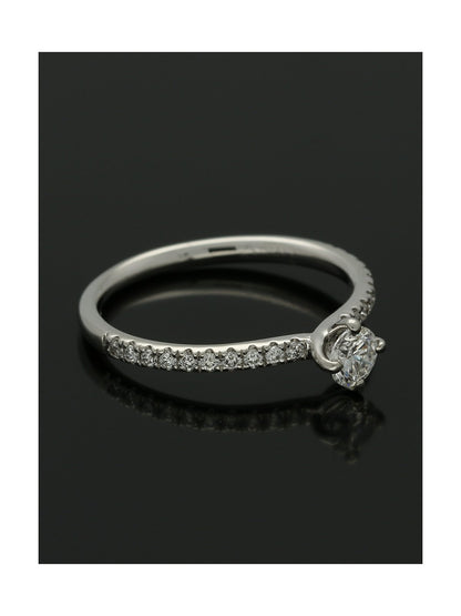 Diamond Solitaire Engagement Ring "The Adelaide Collection" 0.25ct Round Brilliant Cut in Platinum with Diamond Shoulders