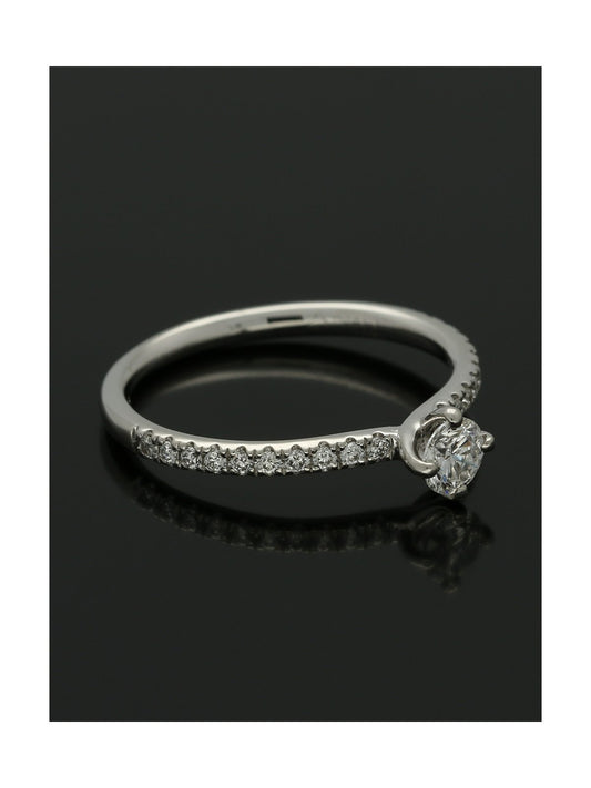 Diamond Solitaire Engagement Ring "The Adelaide Collection" 0.25ct Round Brilliant Cut in Platinum with Diamond Shoulders