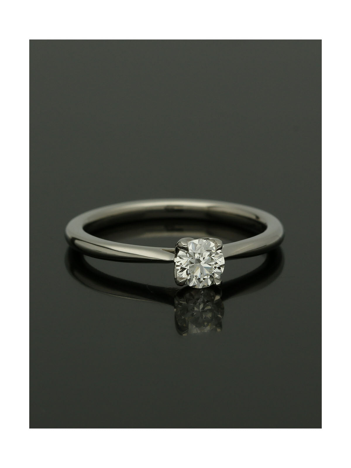 Diamond Solitaire Engagement Ring 0.33ct Certificated Round Brilliant Cut in Platinum