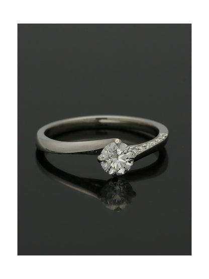 Diamond Solitaire Engagement Ring 0.50ct Certificated Round Brilliant Cut in Platinum with Diamond Twisted Shoulders