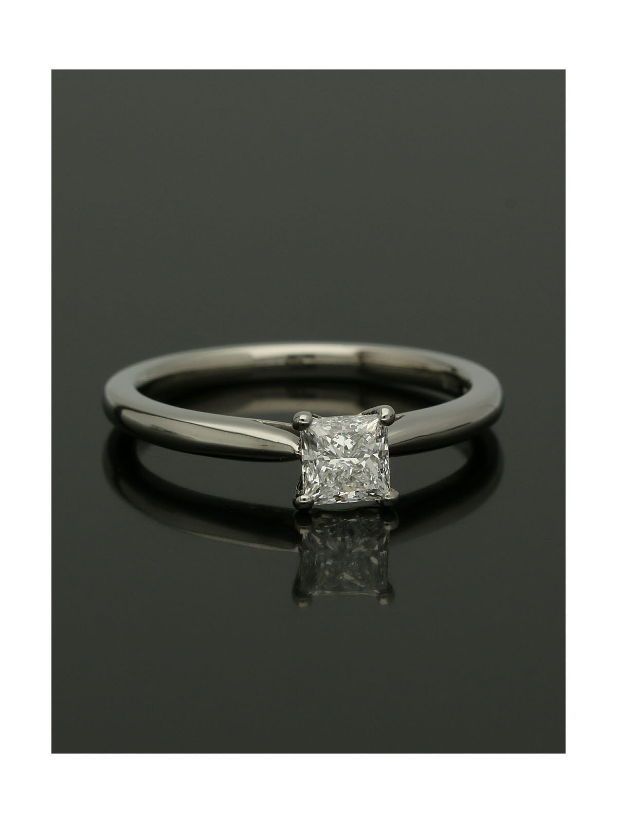 Diamond Solitaire Engagement Ring 0.50ct Certificated Princess Cut in Platinum