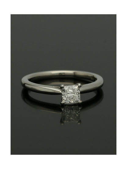 Diamond Solitaire Engagement Ring 0.50ct Certificated Princess Cut in Platinum