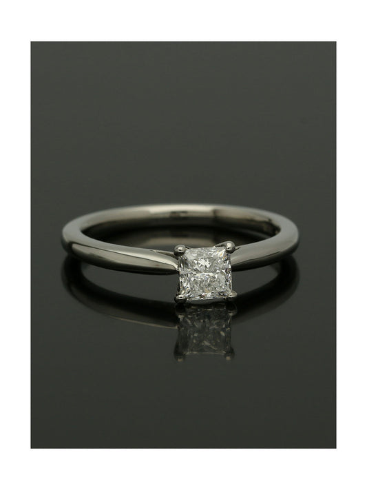 Diamond Solitaire Engagement Ring 0.50ct Certificated Princess Cut in Platinum