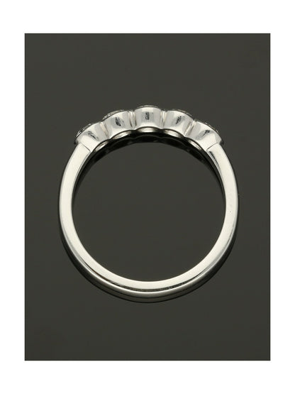 Five Stone Diamond Ring 0.81ct Round Brilliant Cut in Platinum