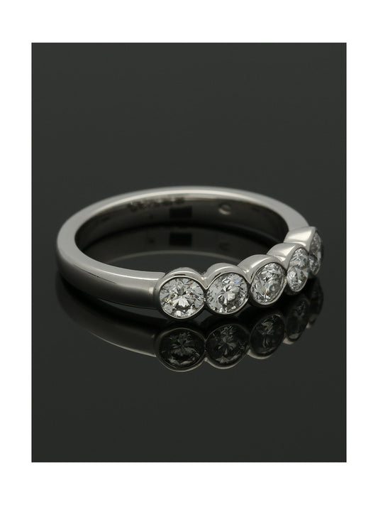 Five Stone Diamond Ring 0.81ct Round Brilliant Cut in Platinum