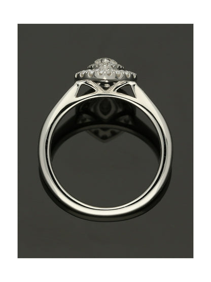 Diamond Cluster Ring 0.72ct Marquise & Round Brilliant Cut in Platinum