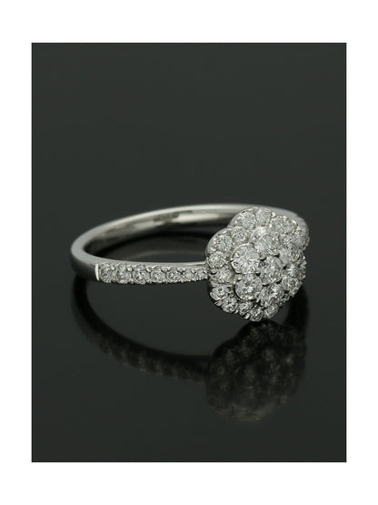 Diamond Cluster Ring 0.72ct Round Brilliant Cut in Platinum