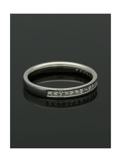 Diamond Half Eternity Ring 0.50ct Princess Cut in Platinum