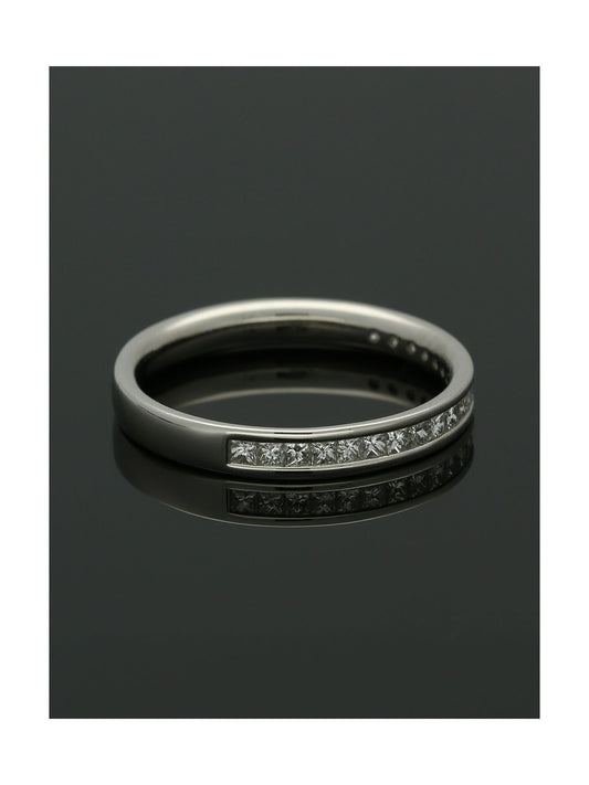 Diamond Half Eternity Ring 0.50ct Princess Cut in Platinum