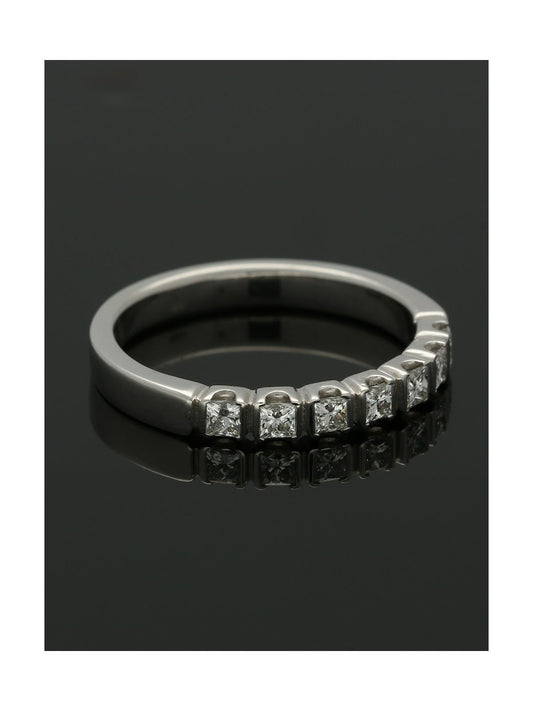 Diamond Half Eternity Ring 0.50ct Princess Cut in Platinum