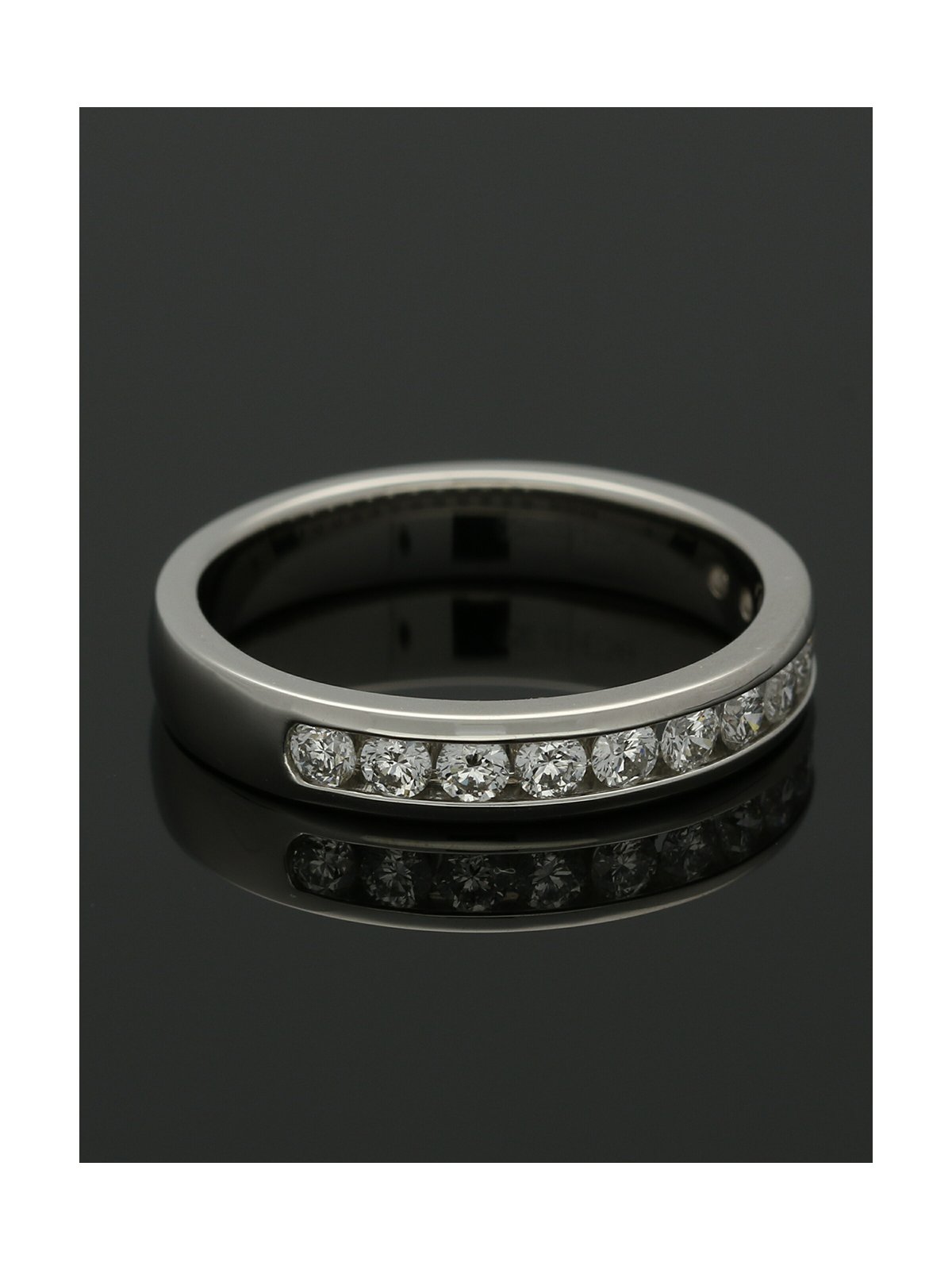 Diamond Half Eternity Ring 0.50ct Round Brilliant Cut in Platinum