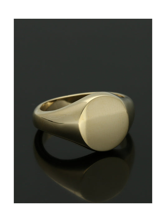 Plain Oval Signet Ring in 9ct Yellow Gold