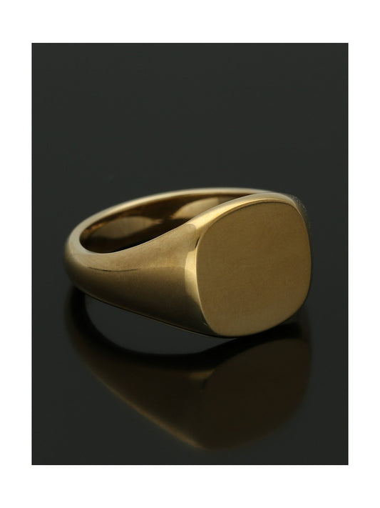 Pre Owned Cushion Top Signet Ring in 9ct Yellow Gold