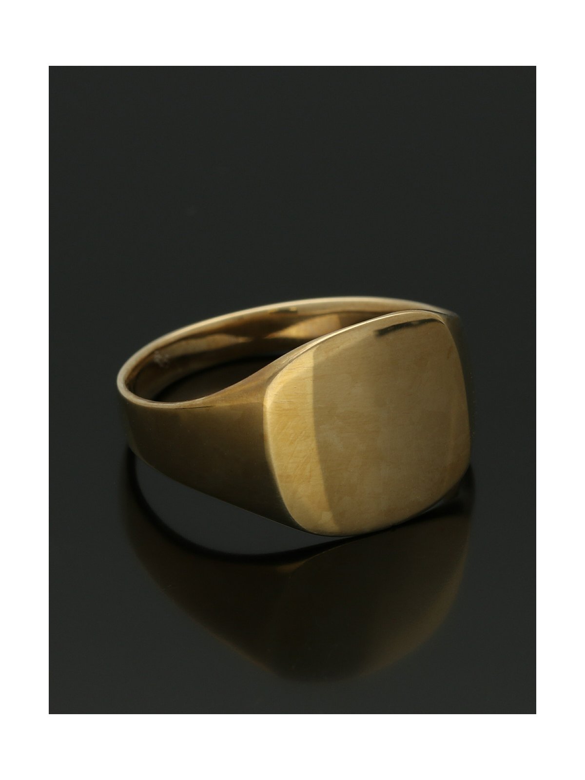 Plain Cushion Signet Ring in 9ct Yellow Gold