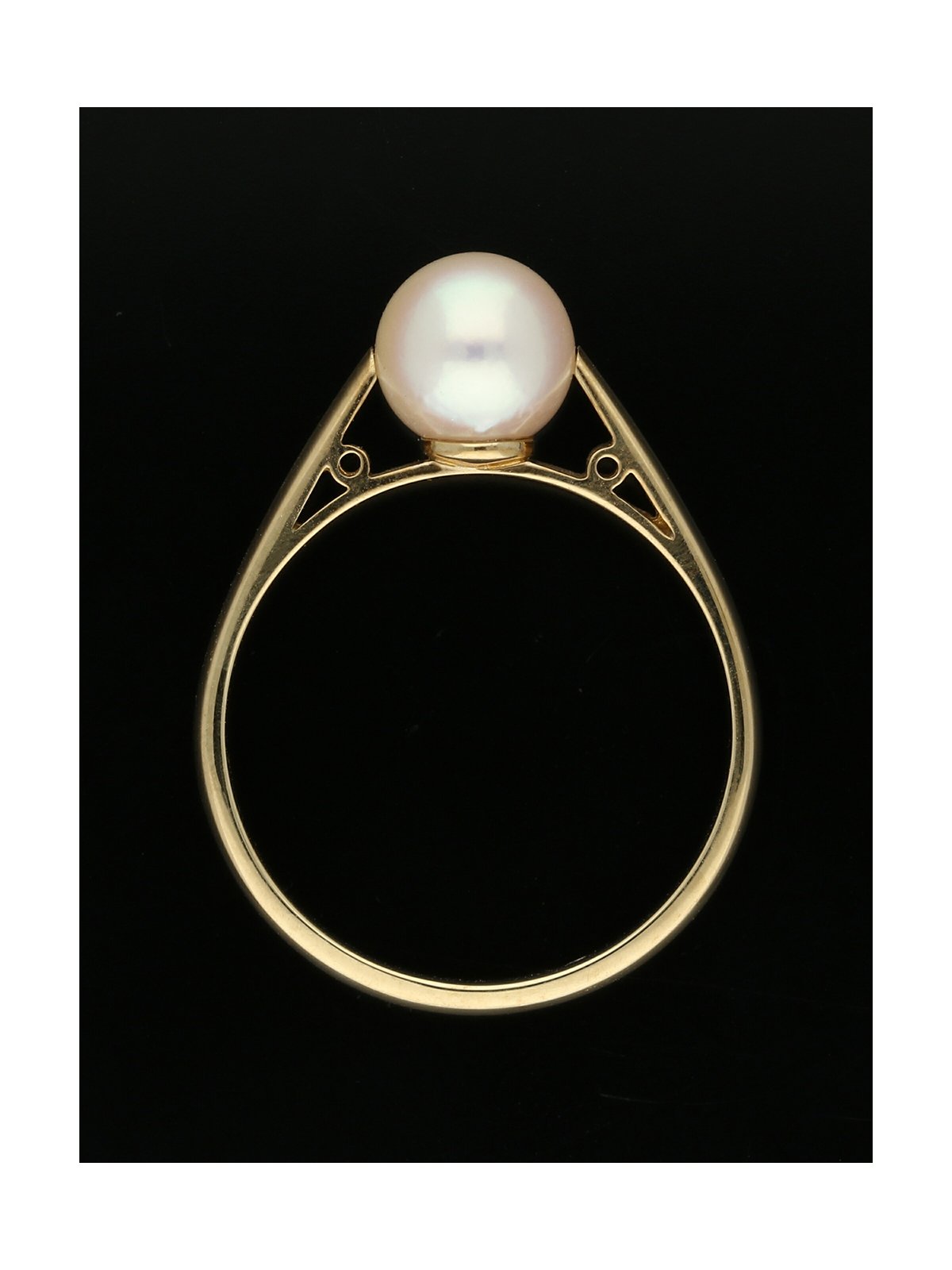 White Cultured Pearl Ring in 9ct Yellow Gold