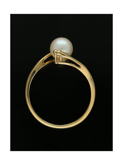 White Cultured Pearl Ring in 9ct Yellow Gold